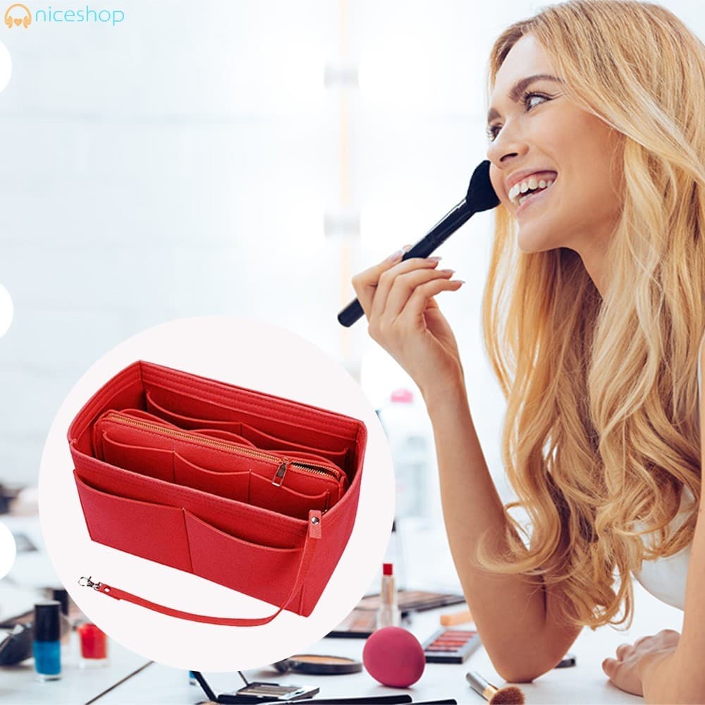 Organizador De Bolsa De Feltro Macio De Grande Capacidade-Armazenamento Que Economiza Espaço Para Mulheres