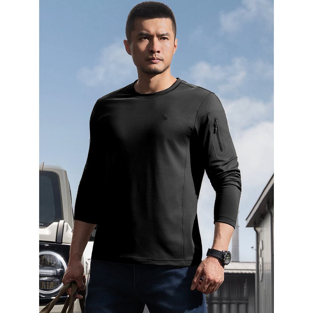 [2 peças mais desconto] Segunda geração Dragon Tooth Secret Blade em torno do pescoço de manga comprida camiseta versão