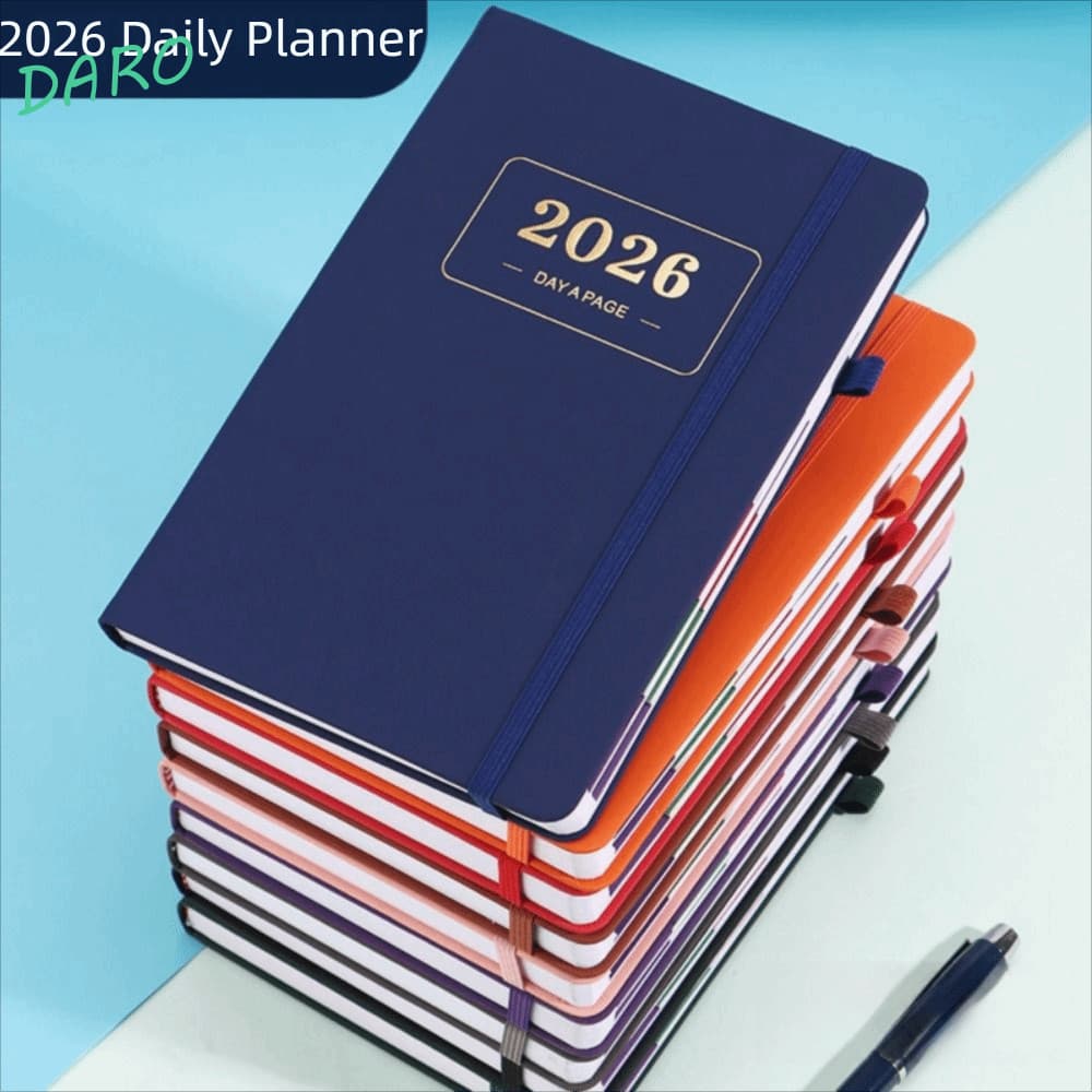 Caderno Planejador DARO A5 , Couro PU À Prova D'água 2026 Diário , Abas De 12 Meses Com Bloco De Notas De Agenda De Marc