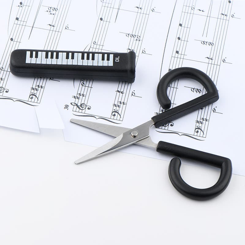 Música papelaria música presentes capa de teclado pequena tesoura segurança infantil pequena tesoura pequena com capa