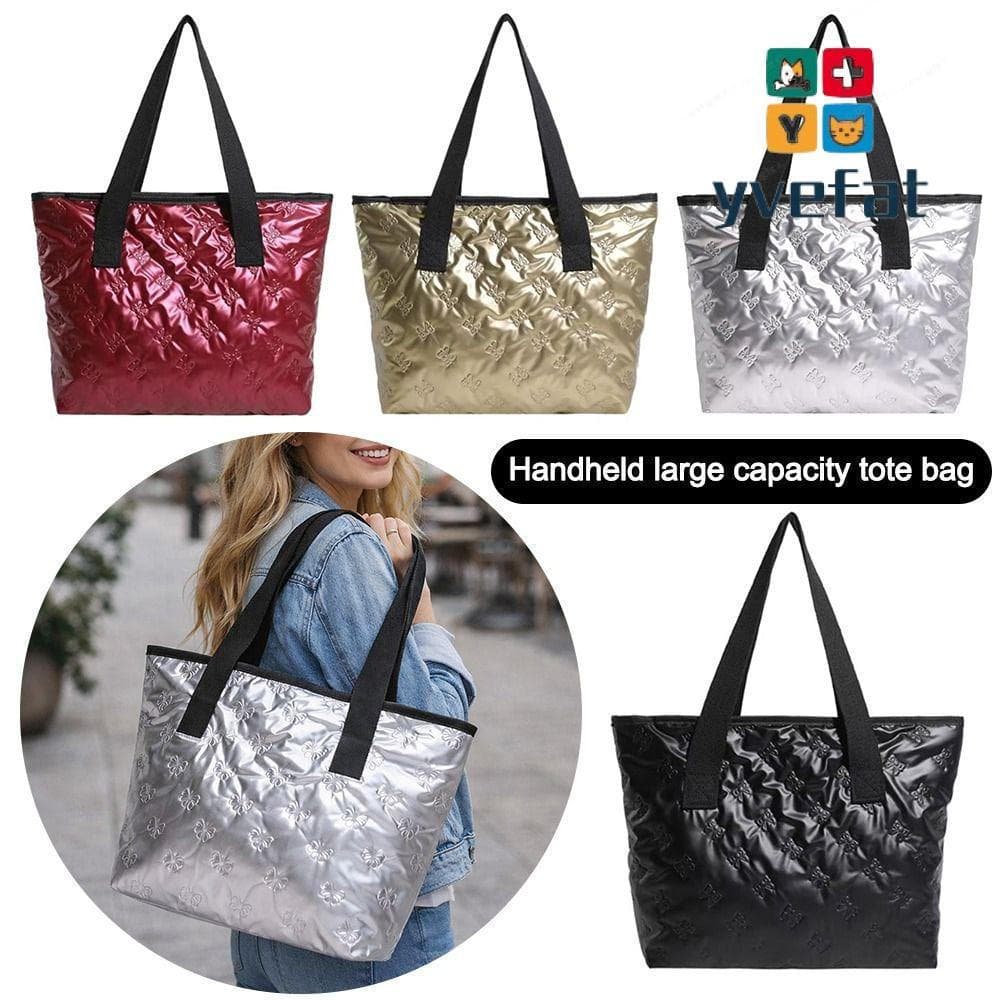 Bolsa Tote YVEFAT Puffer , De Ombro Leve De Grande Capacidade Nas Axilas À Prova D'água Com Zíper