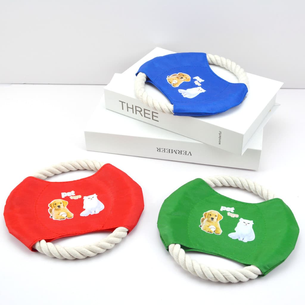 Brinquedo Especial Para Treinamento De Cães Frisbee Com Corda De Algodão Animais De Estimação