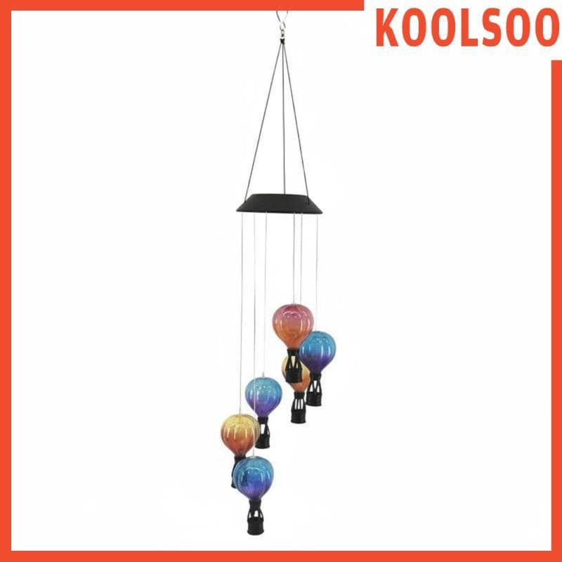 [Koolsoo] Sinos De Vento Energia Solar Pingentes Balão De Ar Quente Decoração Lâmpada Para Quintal Varanda Exibição Ao L