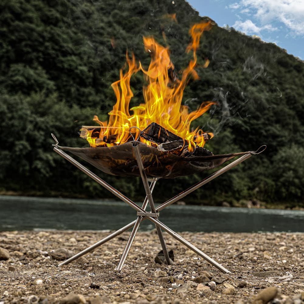 Fogão a lenha dobrável portátil, acampamento ao ar livre, estação de fogo, churrasqueira, forno pequeno, fogueira, tripé
