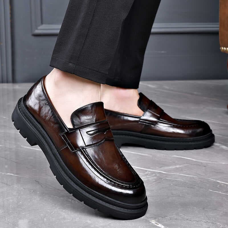 Libélula marca mocassins masculinos casuais sapatos de couro respirável britânico All-Match negócios Formal Wear um Peda
