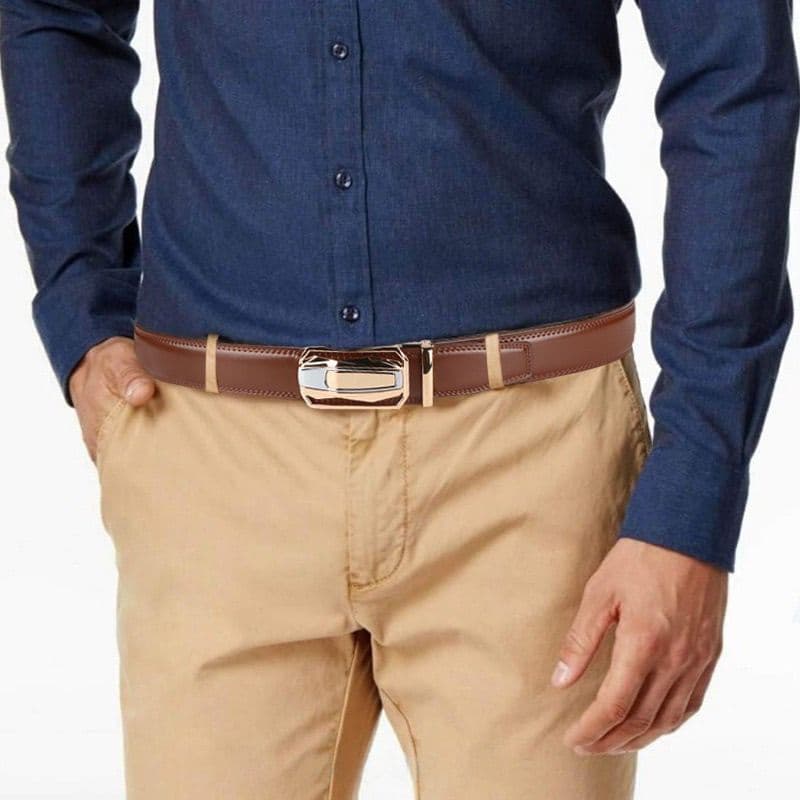 ❤Novidades❤❤ Cinto masculino liga de negócios fivela automática moda cinto calças cinto Casual All-Match calças cinto 26