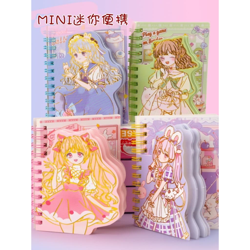 Pequeno caderno portátil pequena fada bonito caderno dos desenhos animados Flip-Up palavra caderno bolso Mini bobina not