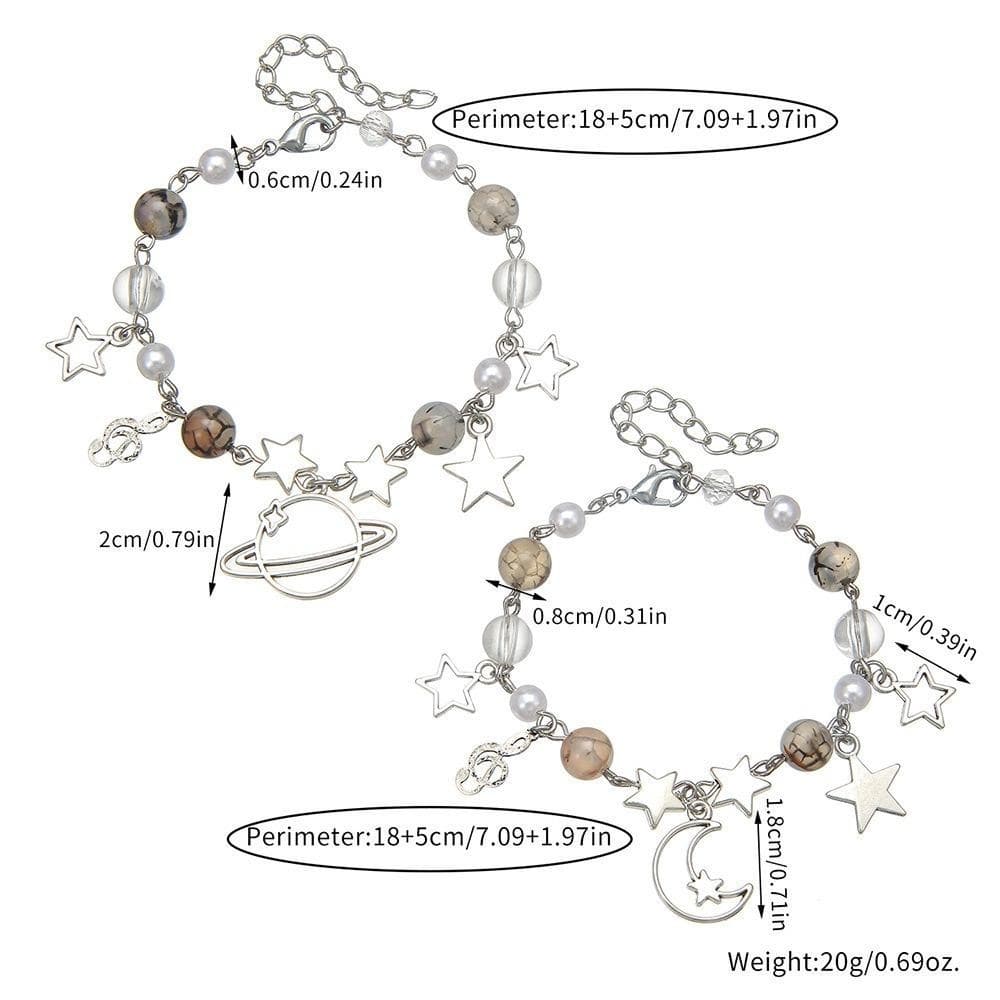 Pulseira JUNYUE Casal Bestie , Oca Estrela Punk Lua Sol , Gatinho Fofo De Desenho Animado Dia Dos Namorados
