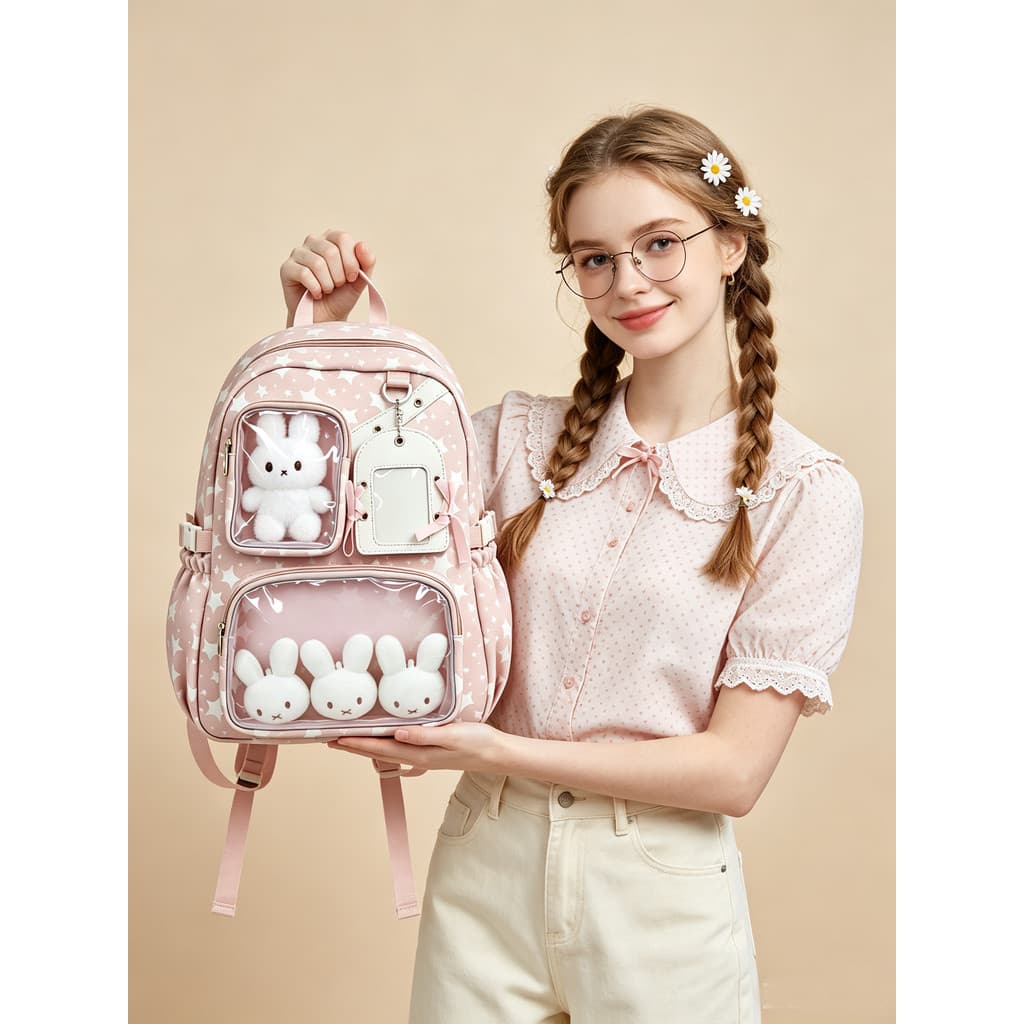 Mochila escolar júnior estudante do ensino médio feminino 2026 novo estilo moda All-Match mochila saco de dor feminino g
