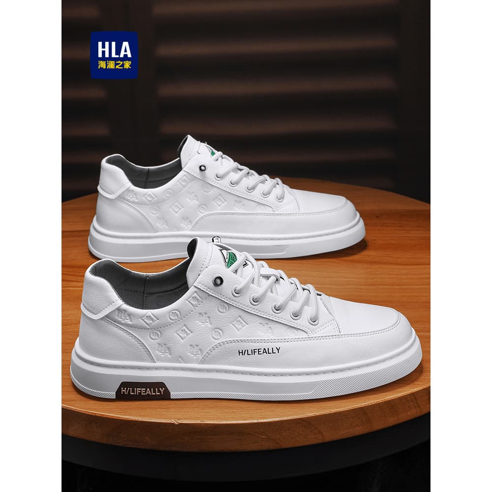 HLA/Hailan House Sapatos Masculinos 2026 Novo Estilo Sapatos Brancos Moda Masculina All-Match Tênis Casuais Clássicos Se