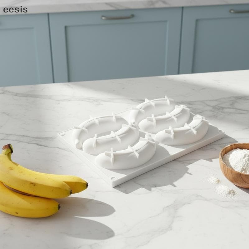 eesis Reutilizável 3D Frutas Banana Silicone Mousse Bolo Molde Nãosti Sobremesa Ferramenta De Decoração Para Cozinha Coz