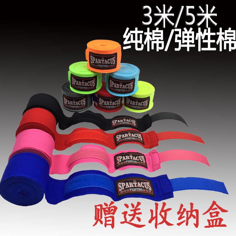 Caixa de boxe bandagem pulseira Muay Thai elástico puro algodão gravata alça mão feminino 3m 5m Sanda Boxer cinta