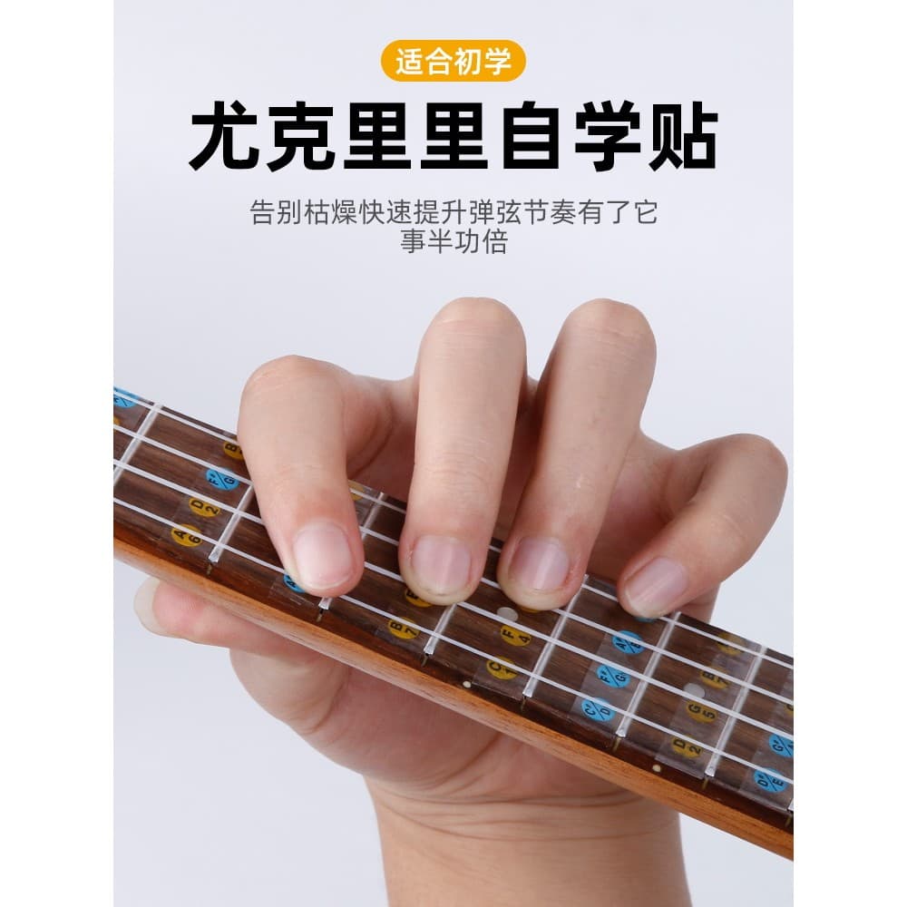 Ukulele escala dedicada nome fonético adesivo cantando nome notação auto-estudo ukulele iniciante introdutório Fingerboa