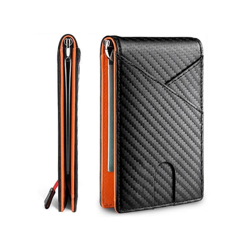 [Promoção] Carteira Masculina de Fibra de Carbono com Clipe para Dinheiro, Carteira de Negócios 7.21