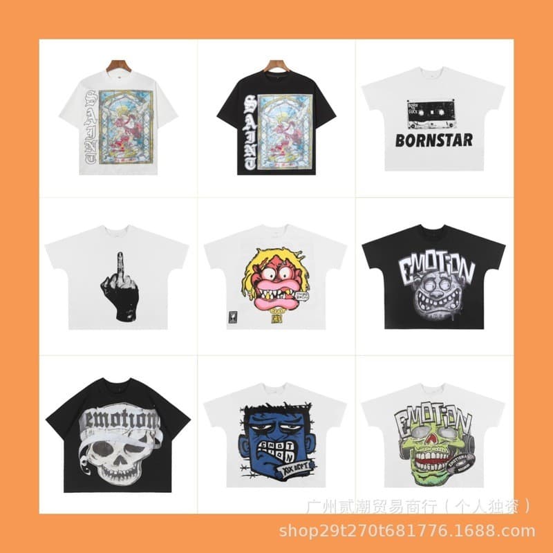 Camiseta masculina rua bilionária única diversão Graffiti impressão de manga curta topo rua Hip-Hop