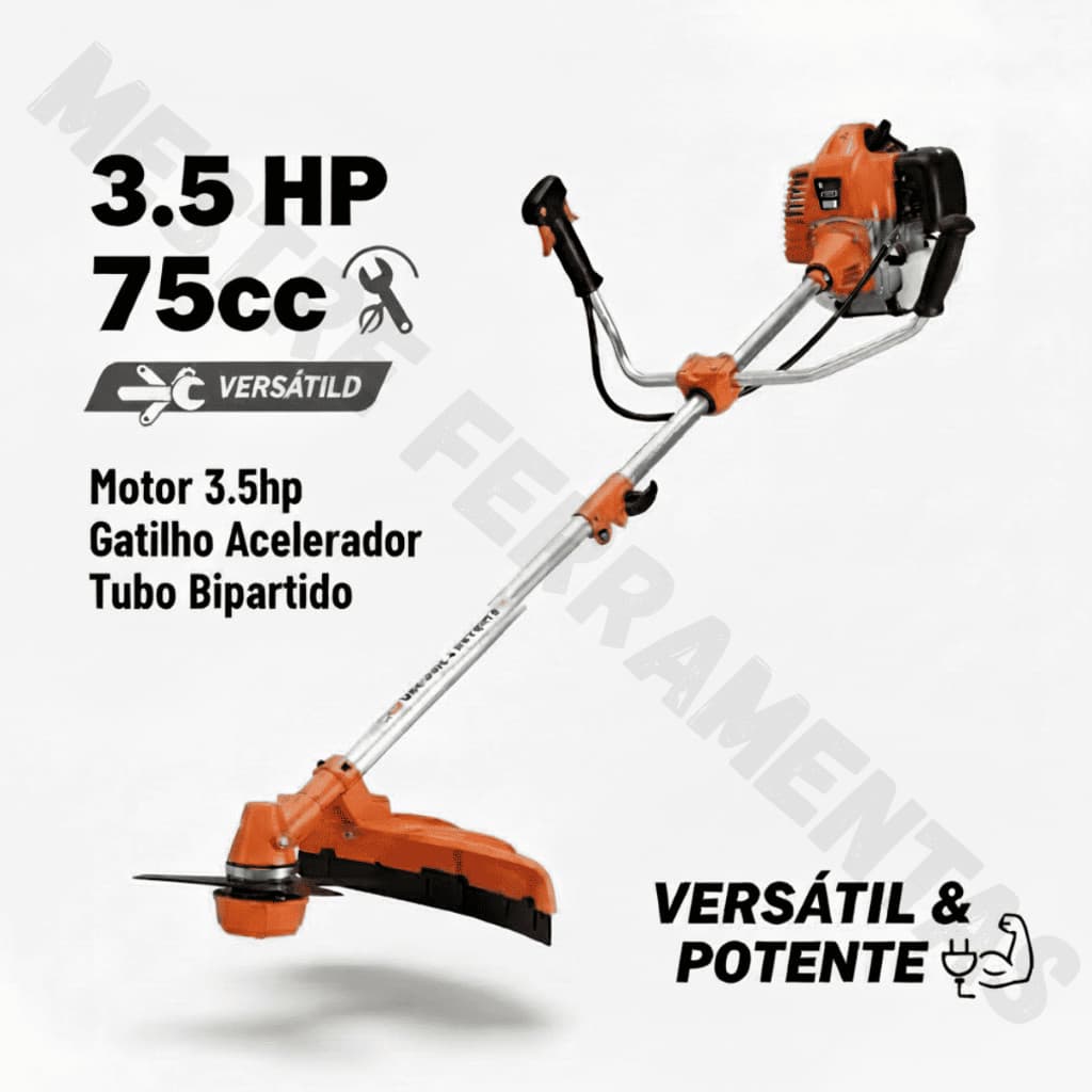 Roçadeira a Gasolina Motopodador Cortador Nakasaki Podador De Galhos Aparador De Grama 75cc - Profissional