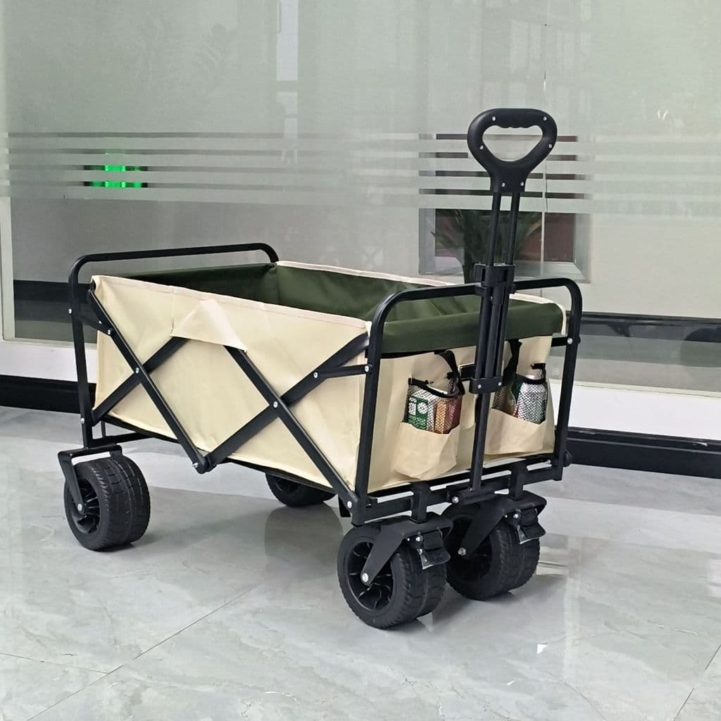 Carrinho de camping para exterior, carrinho dobrável, carrinho de camping retrátil, mesa dobrável de dupla funçã