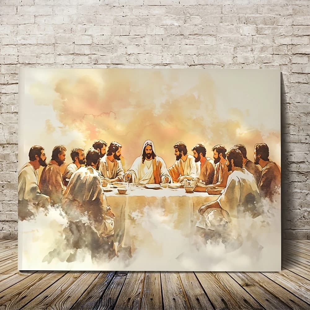Quadro Decorativo Sala Santa Ceia Colorido Moderno Escritório Cozinha 110x80CM