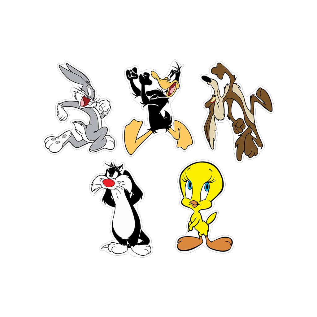 Kit Adesivos Looney Tunes para Moto Baú e Tanque 5 Peças