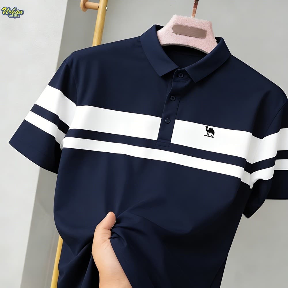2026 Camisas polo masculinas e femininas listradas de alta qualidade em bloco colorido estampado camisas polo de manga c