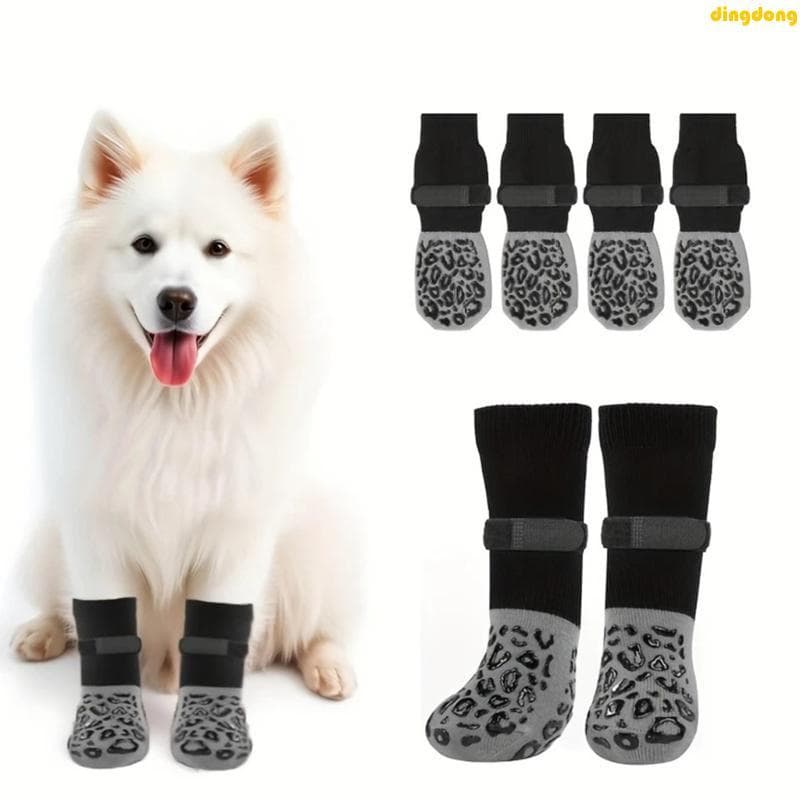 Pet11 Meias Antiderrapantes Para Cães , Com Alças De Ajuste , Sapatos Animais De Estimação , Piso Duro , Algodão Elástic