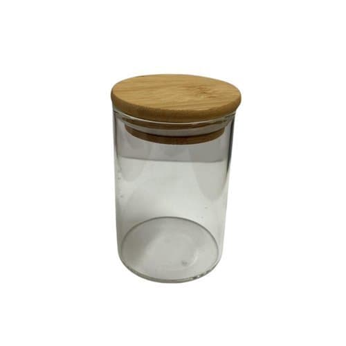 Pote hermetico vidro borossilicato tampa bambu 200ml Lehavi transparente madeira natural