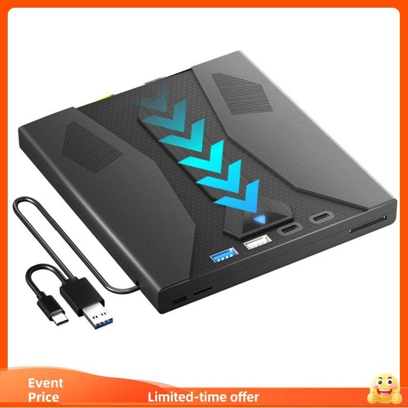 Inclair7 Em 1 USB 3.0 Type C Externo Multifuncional CD DVD Drive Gravador De Reprodutor Óptico Para PC Laptop