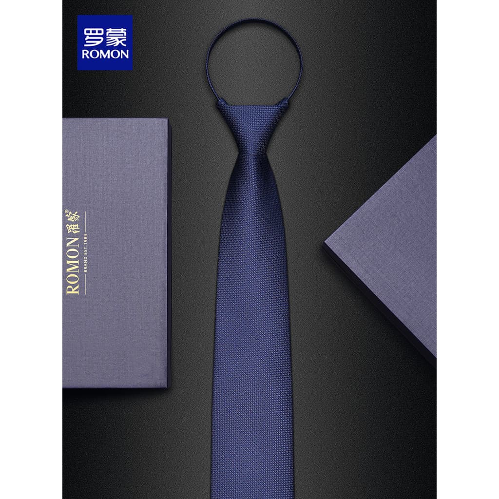 Lomon gravata masculina estilo zíper roupa Formal High-End sentimento azul masculino negócios profissional preguiçoso te