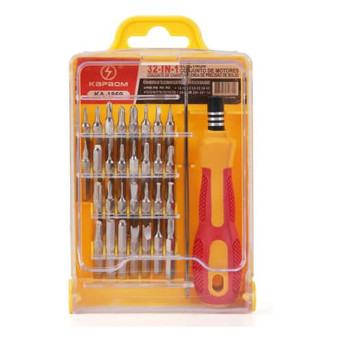 Kit Ferramentas de Precisão 32 em 1 Fenda Phillips Torx Ponta Magnética Kapbom KA-1869 Hexagonal