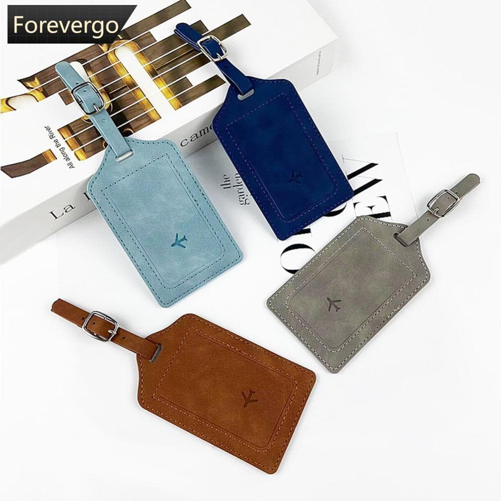 Etiqueta De Bagagem De Couro Fashion FOREVERGO Mala Portátil Com Papel Exclusivo Suporte De Identificação De Endereço De