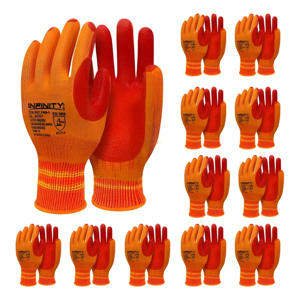 Luva  Emborrachada Rubber Kit 50 Pares- Super Promoção