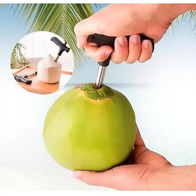 Abridor De Coco Furador De Coco Em Aço Inox Profissional 12cm Gostinho De Praia Dentro De Casa