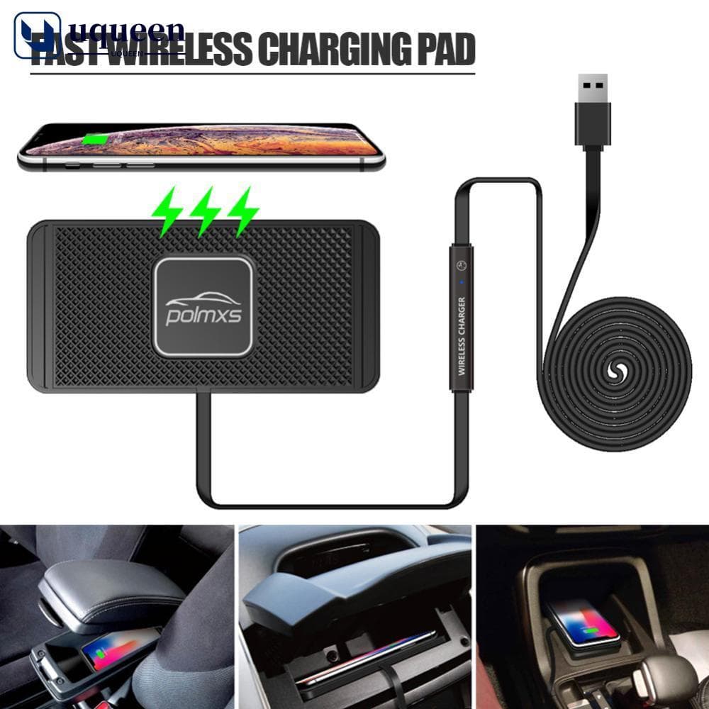 UQUEEN Carro Sem Fio Carregador Rápido Silicone Anti-skid Almofada Berço Doca Para Suporte De Carregamento Do Telefone 1