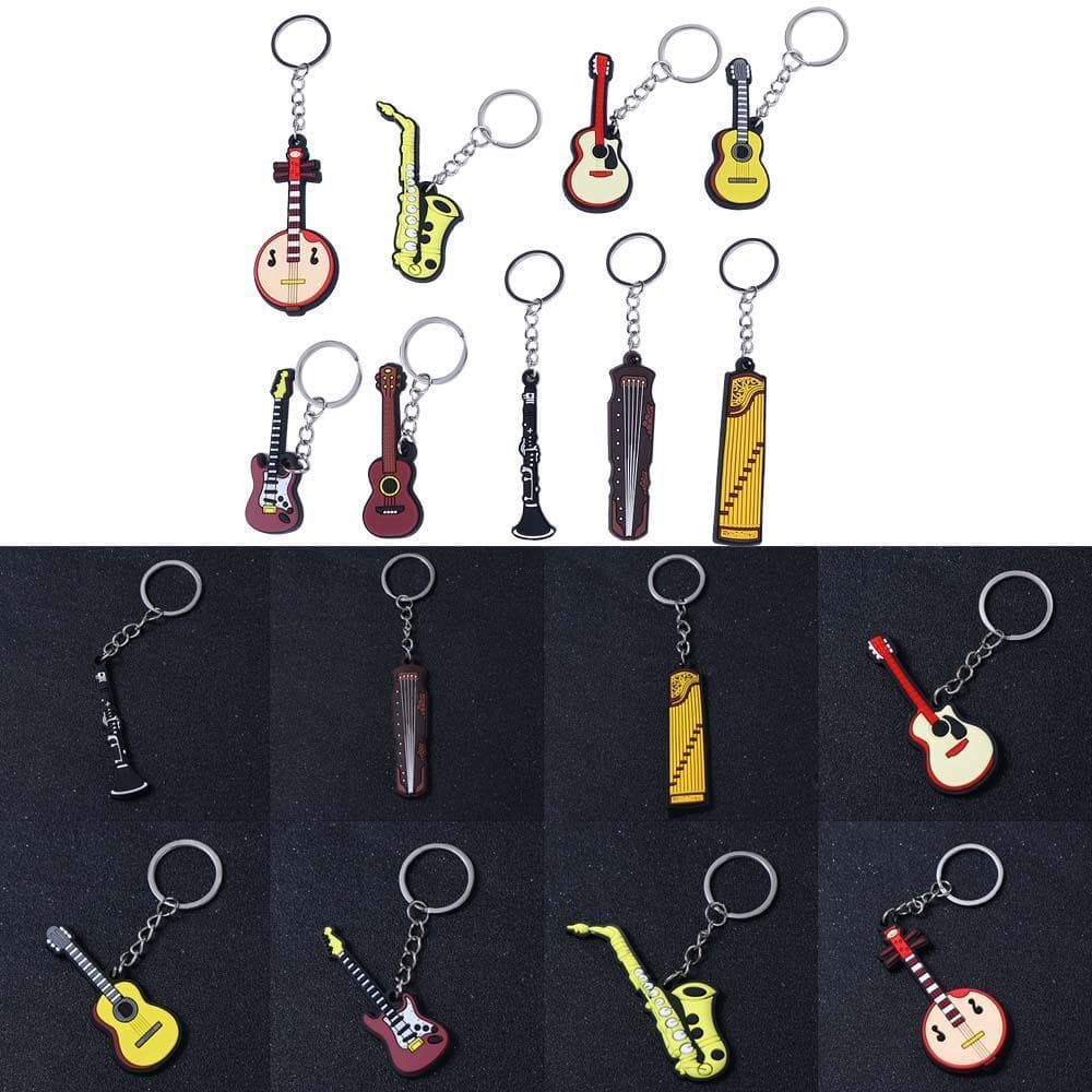 LILYES Guitarra Chaveiro Saco Jóias Saxofone Mochila Piano Violino Homem Mulher Instrumento Musical Pingente