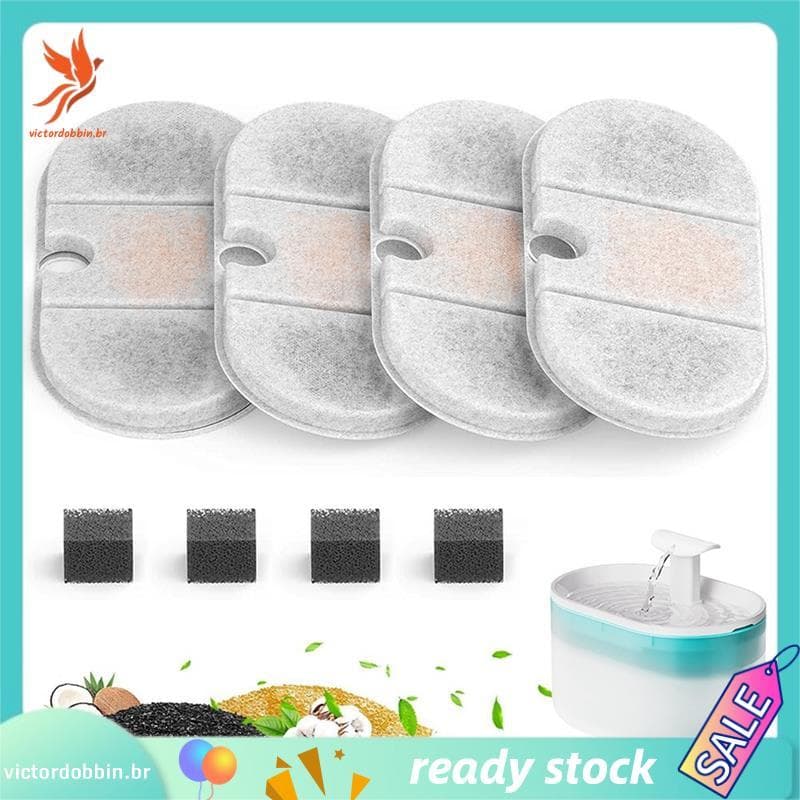 [victordobbin.br] Filtros De Fonte De Água Para Gatos De Reposição Animais De Estimação Cápsula 71 Onças/2.1L Dispensado
