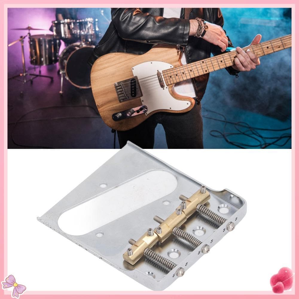 Winy1e Arremate De Ponte De Guitarra , Lados Cortados , 3 Selas , Elétrica , Metal Para Telecaster