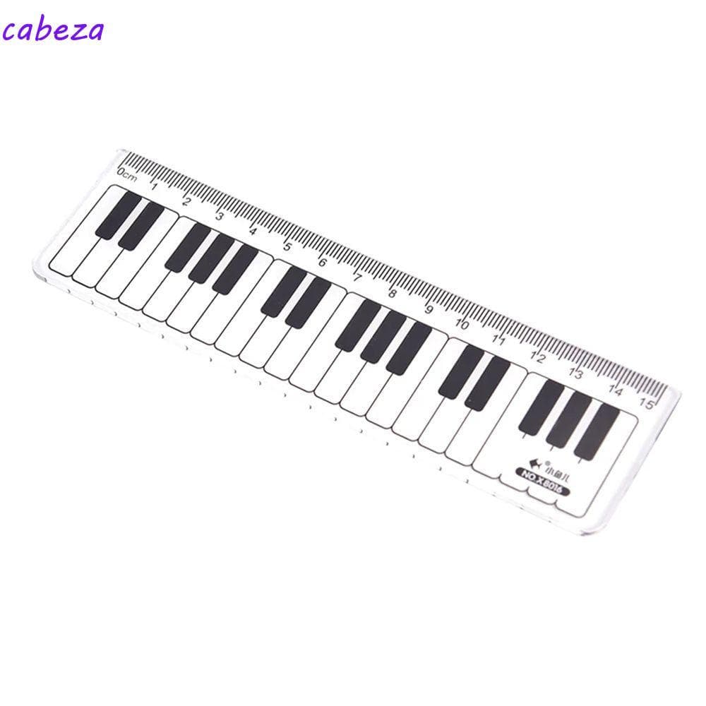 CABEZA Réguas Retas Régua De Escala De 15cm Papelaria Portátil Estudantes De Plástico Preto Branco Notas Musicais