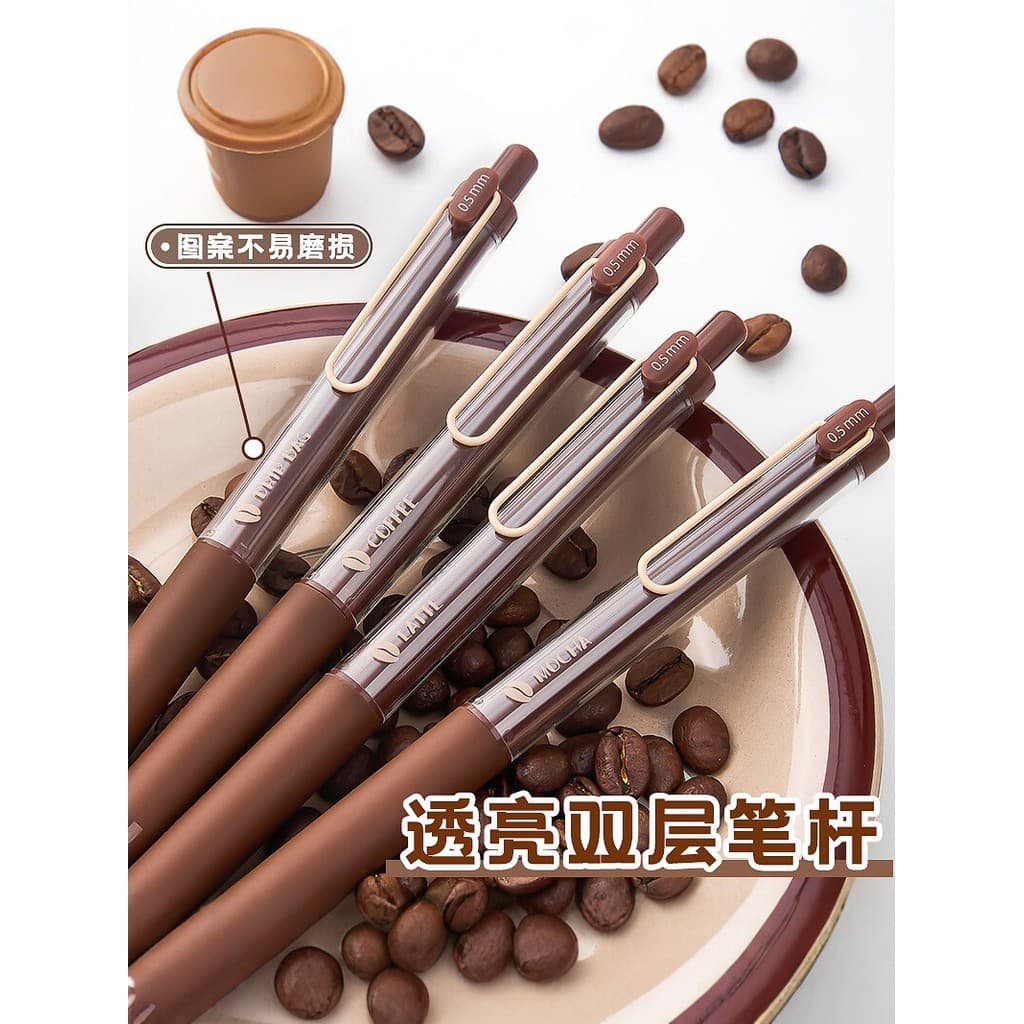 Caneta de café vem com fragrância Gel caneta estudante caneta preta de secagem rápida 0.5 grãos de café caneta de impren