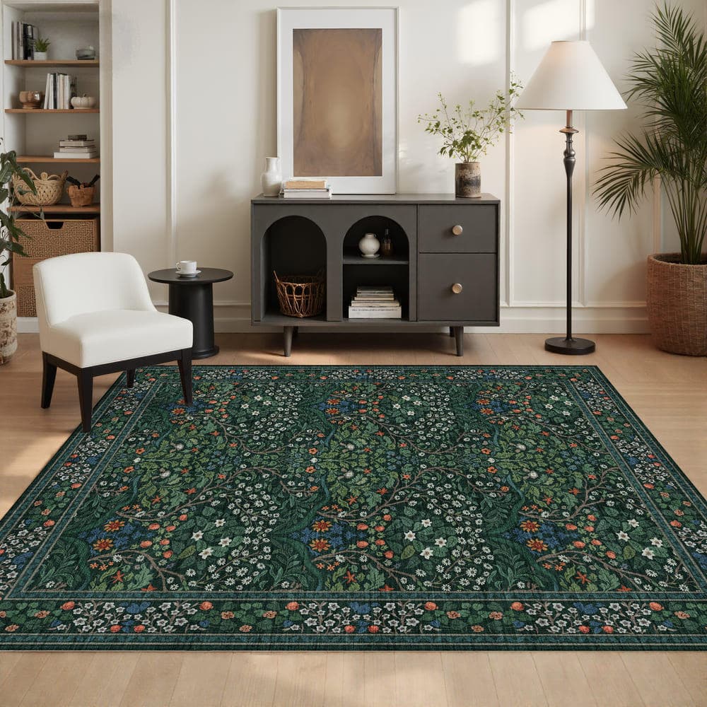 Tapete Sala Quarto 2,50x3,00 Floral Antiderrapante Lavável Abelle Casa