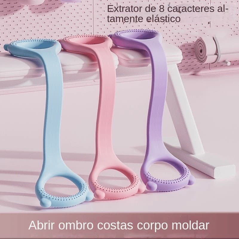 Tensor de corda de tensão aberto para trás faixa elástica Fitness figura 8 faixa elástica Yoga Trainer faixa de resistên