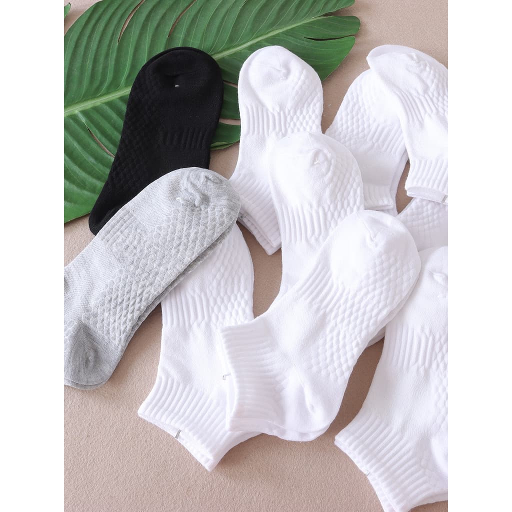 Esportes meias de algodão de cor sólida homens mulheres mesmo estilo verão absorvente de suor respirável desodorante tub