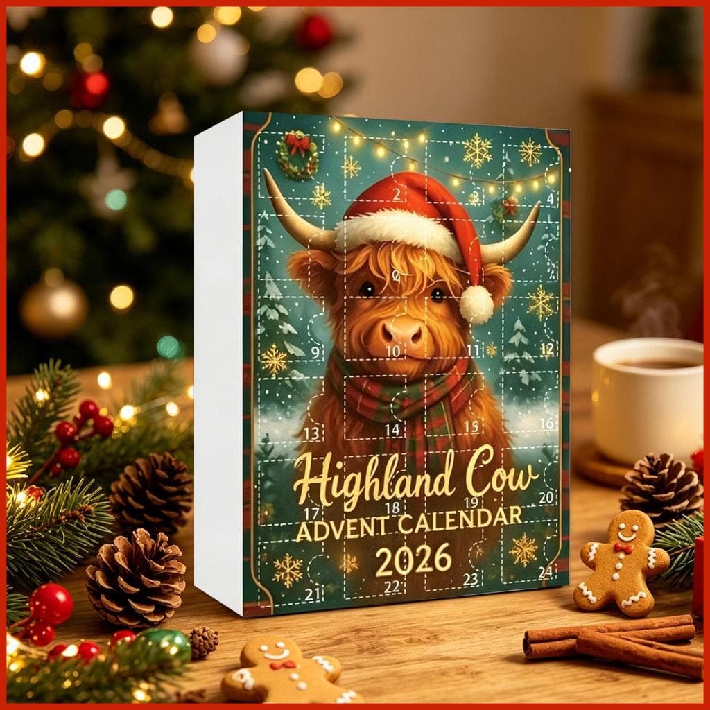 Calendário De Natal Advento 2026 2D Acrílico Bonito Mini Vaca Ornamentos Pequenos Figuras Animais Decoração Da Janela Pa