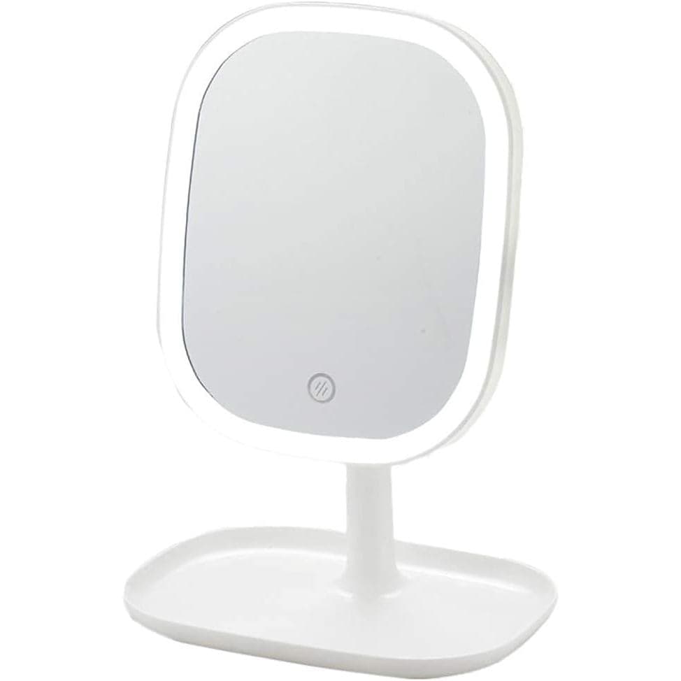 Espelho de Maquiagem de Mesa com LED e Luz, Espelho de Maquiagem Portátil, Espelho de Maquiagem com Luz, Espelho Cosméti