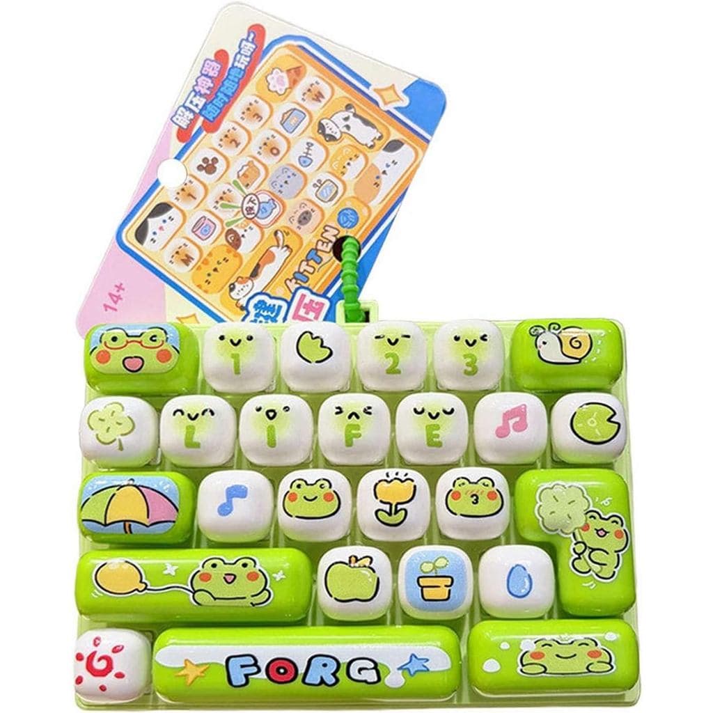 Brinquedo De Inquietação De Teclado Clicky De Sapo Fofo , Chaveiro De Alívio De Estresse De 26 Teclas