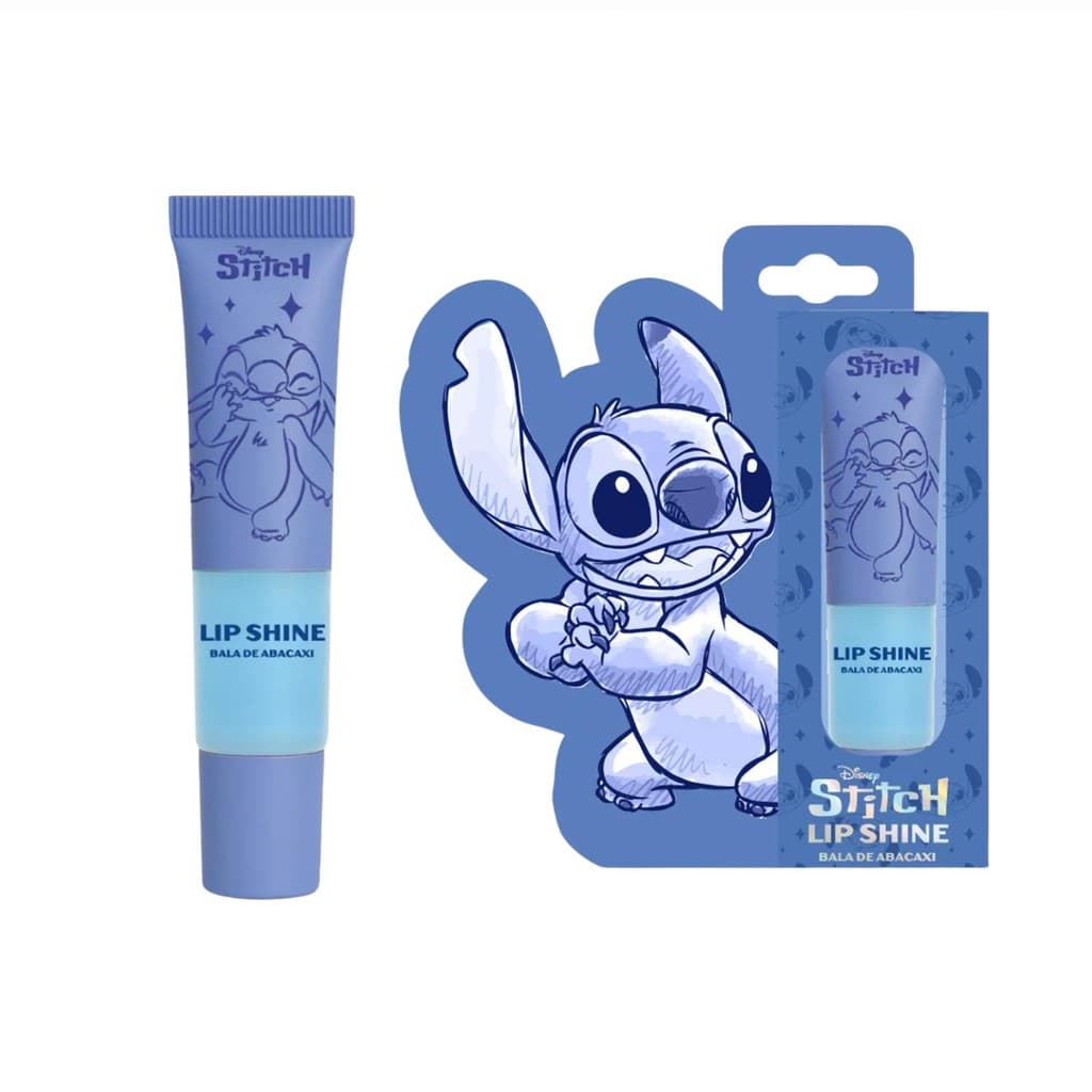 Lip Shine Lip Gloss Brilho Labial Bala de Abacaxi Linha Stitch Disney 8ml