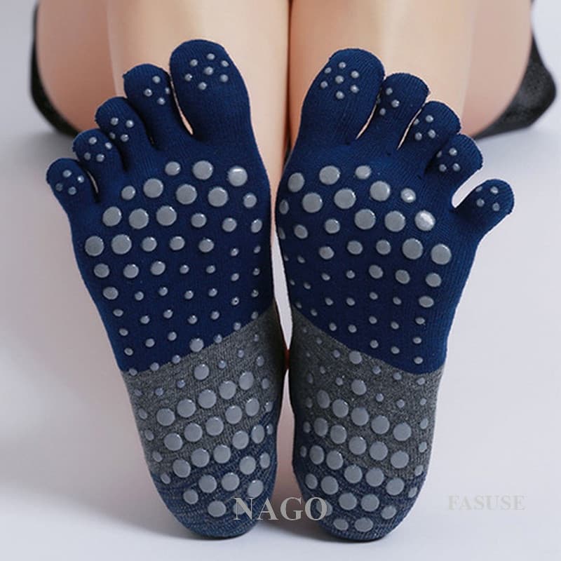 NAGO Meias De Yoga Cinco Dedos Silicone Antiderrapante Algodão Pilates Ginástica Sem Costas Esportivas De Dança