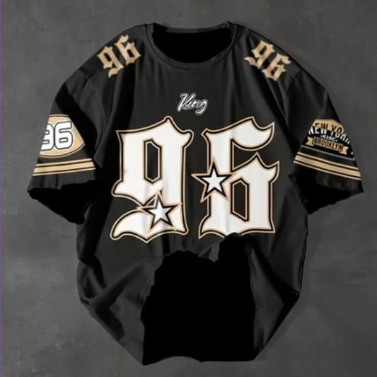 Camiseta T-shirt King 96 New York Jersey Estilo Americano 100% Algodão Premium