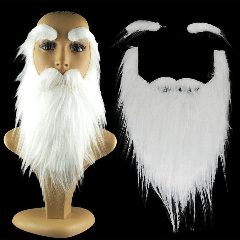 [lovego] Adereços De Festa Papai Noel Barba Branca Sobrancelhas Brancas Conjunto Halloween BR