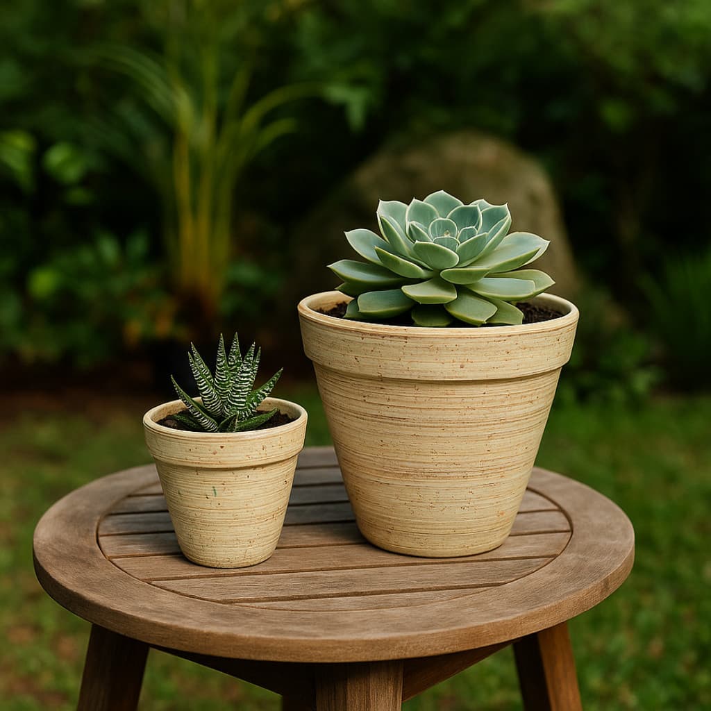 Kit 2 Vasinhos De Barro Cerâmica Feitos Á Mão Pintados Verniz Brilhante Para Plantas Pequenas