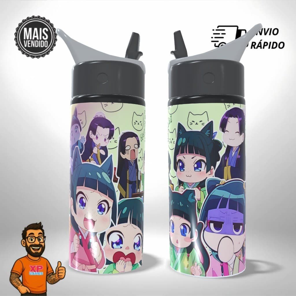 Garrafa Squeeze Alumínio Diários de uma Apotecária Anime Maomao -